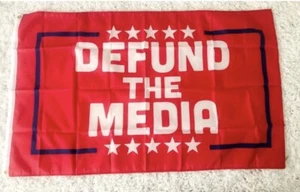 Flagge Defund The Media 3x5' Schild Banner Poster rot weiß und blau - Bild 1 von 1