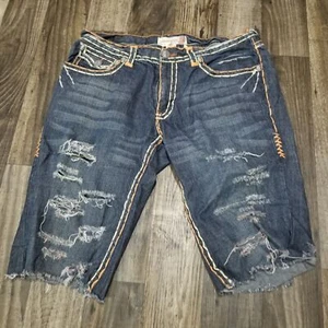 Laguna Beach Jean Co (Skull Buttons) SIZE 40x15 Mens Denim Cutoff Y2k - Picture 1 of 15