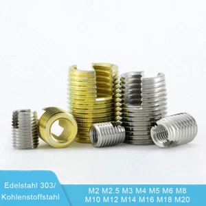 M2 M2.5/M3-M20 Gewindeeinsätze Gewindebuchse Muffen Gewindeeinsatzl Edelstahl - Bild 1 von 8