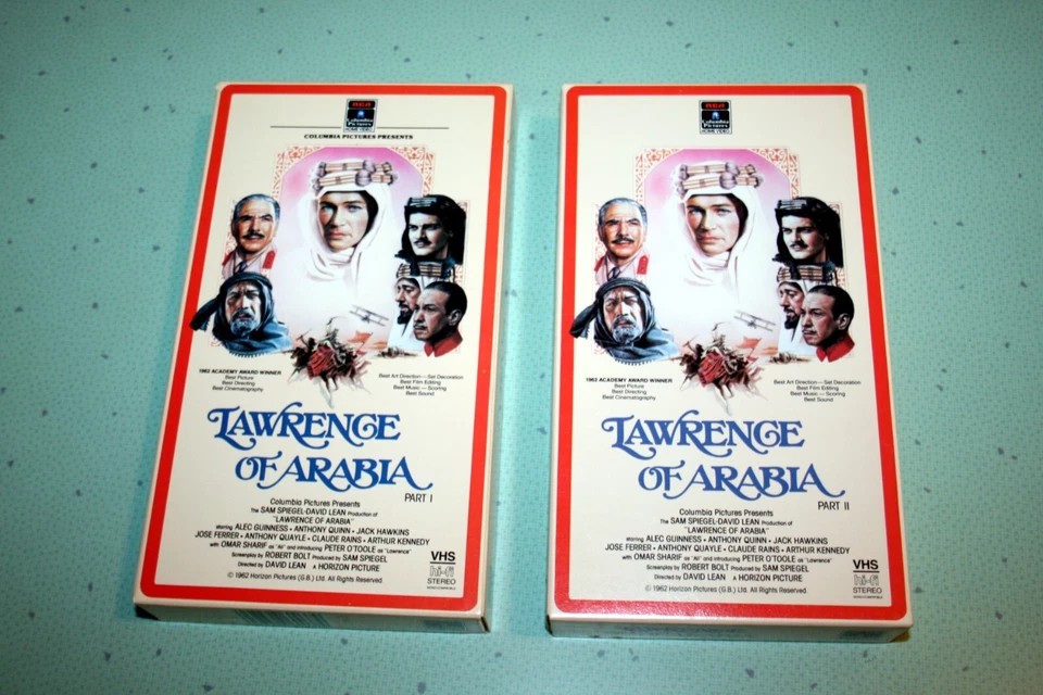 Vintage Lawrence of Arabia Parts 1 & 2 VHS Video 1962 Two Box Set FREE SHIP - Image 1 of 4