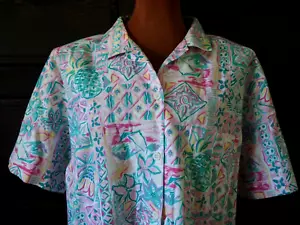 VTG 80s 90s Jantzen Pastel Abstract Hawaiian Retro Summer Beach Shirt Sz 2XL - Picture 1 of 8