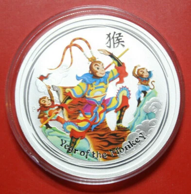 Australia 1 Dólar 2016 Año Del Mono Lunar 1 Oz #F3544 "Rey Mono" - Imagen 1 de 2