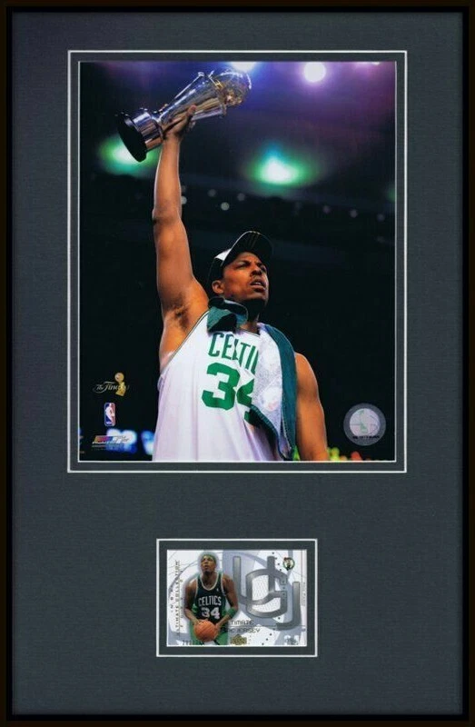Paul Pierce Framed 11x17 Game Used Jersey & Photo Display Celtics Champs - Image 1 of 1
