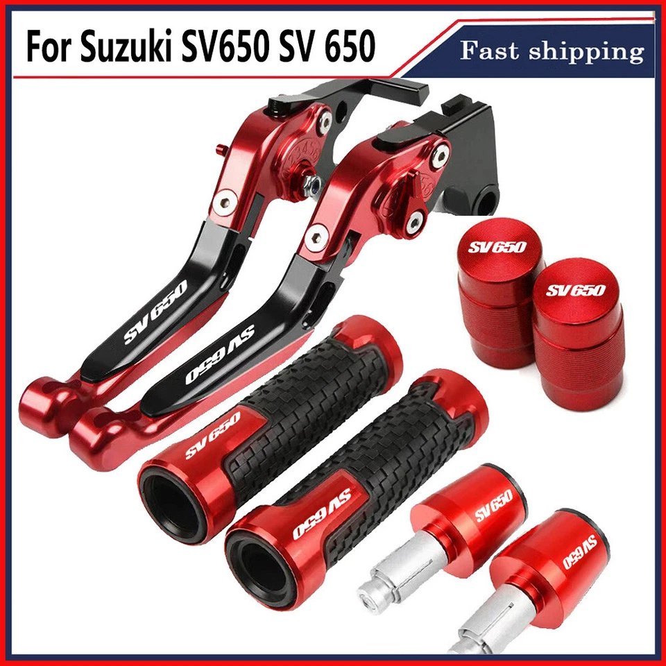 CNC Brake Clutch Levers Handlebars End Plugs Valve Cap Set for Suzuki SV650 - Imagem 1 de 4
