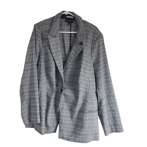 Lane Bryant Womens Plus Size 26 Gray Stretch Plaid Blazer - Bild 1 von 6