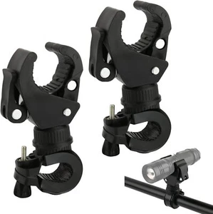 2 Pcs Bike Flashlight Mount Holder 90º Rotation Bike Flashlight Adjustable Clamp - Picture 1 of 12