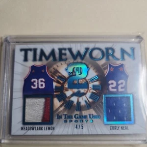 2022 LEAF ITG MEADOWLARK LEMON CURLY NEAL JERSEY CARD 4/5 Globetrotters - Picture 1 of 3