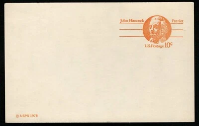 US 1978 #UX75 - 10c John Hancock Patriot Postal Card New Unused - Image 1 of 2