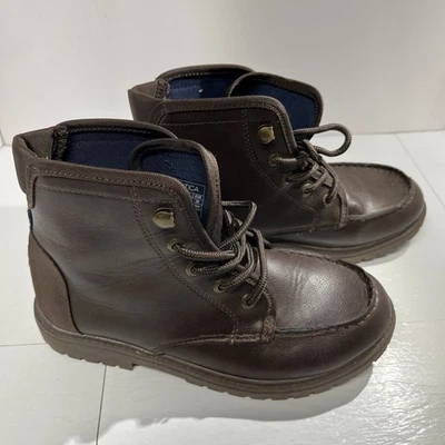 Nautica Boy's Youth Brown Hi-Top Casual BRIDLINGTON BOOTS - Size 4Y - Image 1 of 4