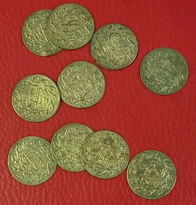 10 x Old Turkish Ottoman Empire Gaming Tokens - Image 1 of 3