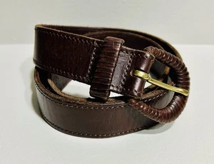 Cinturón COACH Hebilla Trenzada Grano Completo Cuero de Vaca 8506 Caoba Hecho en Turquía Mediano - Imagen 1 de 8
