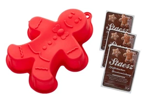 3x Staesz Pfefferkuchengewürz 20g + 26,5 cm Backform Lebkuchenmann Silikon - Bild 1 von 4
