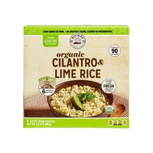 Arroz cilantro orgánico lima sin gluten vegano 6 bolsas en caja 3,3 libras Ritikas - Imagen 1 de 2
