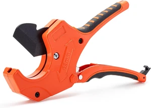 PVC Pipe Cutter - Cuts up to 2-1/2", Ratcheting Tool for Plastic and PEX Pipes - Picture 1 of 12