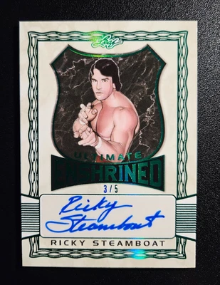 2020 Leaf Ultimate Enshrined Ricky 蒸汽船自动翡翠 3/5 WWF WWE 名人堂 #E-RS1 — 第 1/2 张图片