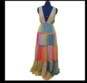 Lilly's Kloset Dress Maxi Boho Pastel Small Pastel - Picture 1 of 10