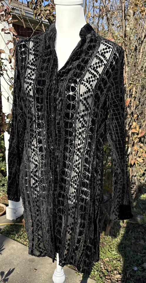 Top de terciopelo negro de colección años 90 Y2K caprichoso hada bruja renacimiento largo pequeño nuevo con etiquetas Foto 1 de 4