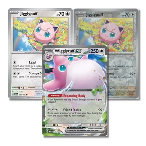 Pokémon 151 Jigglypuff Wigglytuff ex Evolution Set NM Non Holo + Reverse - Picture 1 of 1