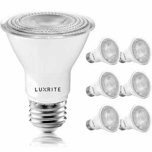 Luxrite 6-Pack PAR20 LED Bulb 7W=50W Warm White Dimmable Wet Rated UL Listed - Picture 1 of 7