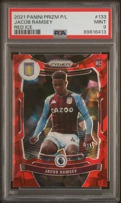 Panini Prizm PL 2021 Red Ice Jacob Ramsey novato Aston Villa #133 PSA 9 POP 5 Foto 1 de 2