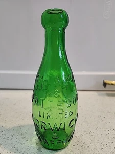 Antique Bottle Malaika & Patteson Limited Norwich & S Waffham Green Blob Top - Picture 1 of 14