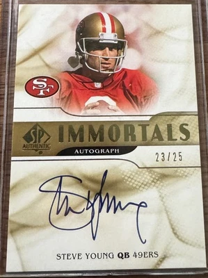 2009 UD SP Authentic Immortals Autograph #IS-SY Steve Young On Card Auto /25 - Image 1 of 2