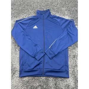 Adidas Hombres Azul Chaqueta de Pista Reino Unido M Cremallera Completa Logo Acanalado Dobladillo Puños - Imagen 1 de 9