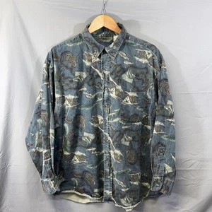 Camisa Pendleton Para Hombres Extra Grande Estampado de Pesca Azul Algodón Hecha en EE. UU. Abotonada - Imagen 1 de 7