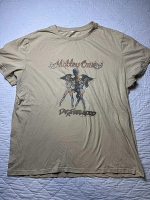 Vintage Mens Motley Crue Dr Feelgood Graphic T-Shirt Beige Short Sleeve Size L - Image 1 of 4
