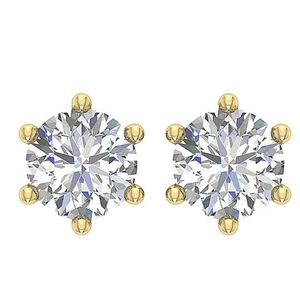 14K Solid Gold 1.50 Ct Round Natural Diamond Solitaire Studs Earrings Screw Back - Picture 1 of 11