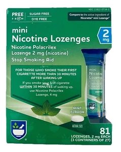 Mini Nicotine Lozenges 2mg Mint Flavor 81 ct. *Compare To Nicorette EXP: 01/2026 - Picture 1 of 3
