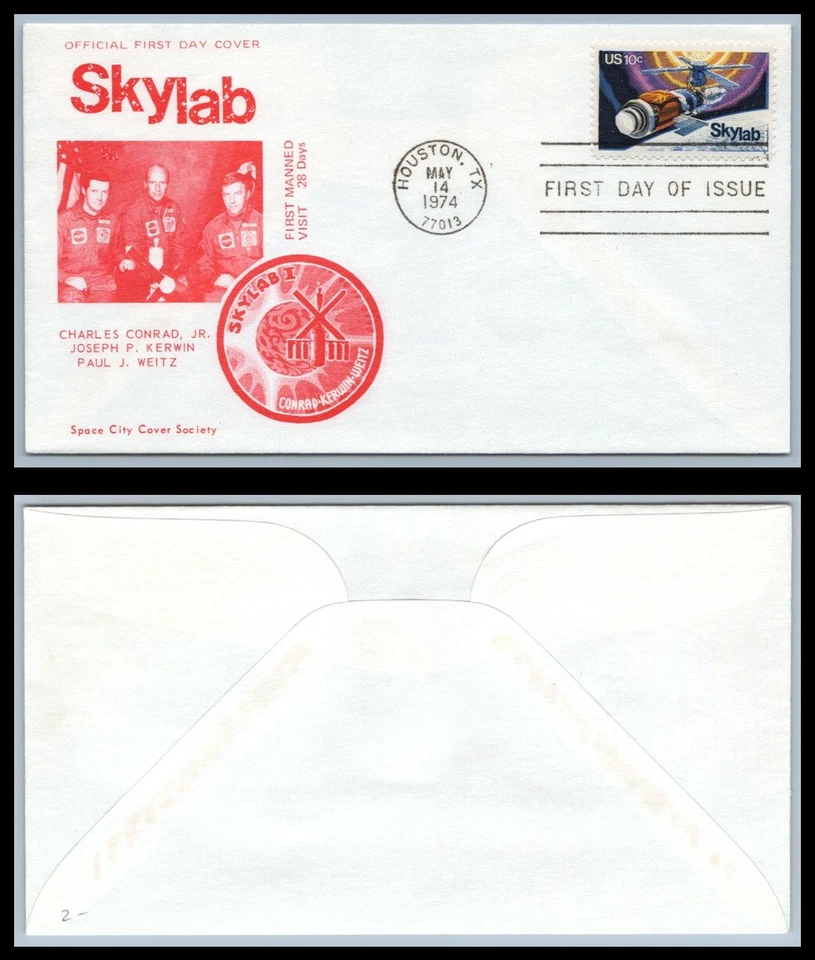 US FDC # 1529 10c Skylab  Space City red, 1st Visit S.Cancel 1974, 9p9824 - Image 1 of 1