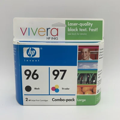 Paquete combinado de cartuchos de impresión de inyección de tinta HP 96/97 (C9353BN) caducado 2007 nuevo caja sellada Foto 1 de 4