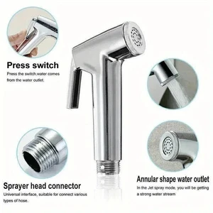 Chrome Muslim Shower Head Bidet Shattaf Douche Spray Gun Tap Toilet Hygienic - Picture 1 of 6
