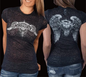 CAMISA MUJER ASFALTO ÁNGEL BURN OUT GRIS [NUEVA].OK - Imagen 1 de 1