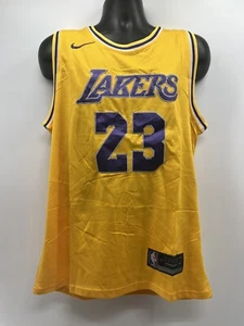 Maglia gialla NBA Nike Dri Fit Lebron James Los Angeles LA Lakers #23 uomo taglia L - Foto 1 di 9