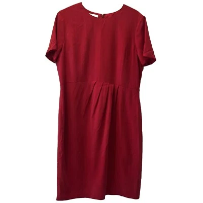 Vestido Lápiz Neiman Marcus Talla 14 Forrado 100% Seda Rojo Profundo Foto 1 de 4