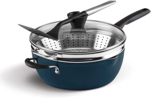 Preferred Pan 4-Pc Set - Nouveau Navy (4.5 Qt. Multi-Purpose Pan W/Cover, Steame - Picture 1 of 12
