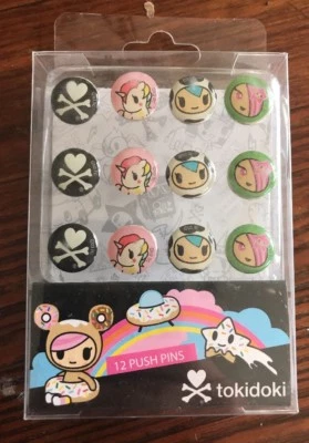 New 12 Tokidoki Memo board Push Pins anime unicorn hearts crossbones free ship - Image 1 of 4
