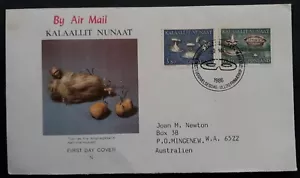 1986 Greenland Old Utilities FDC ties 2 stamps cd Ilulissat to Mingenew - Picture 1 of 2