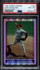 1998 Topps Chrome Curt Schilling #332 Refractor PSA 8 Low Pop Phillies