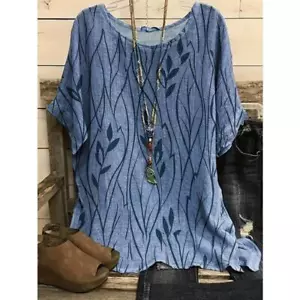 Top casual donna taglie forti alla moda girocollo manica corta elastico - Foto 1 di 5