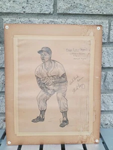 MLB Autograph Orig Detroit Tiger Frank Lary Art Illustrative Sketch K.E. Bush - Picture 1 of 7
