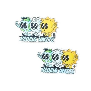 2 Pegatinas Exclusivas Dutch Bros Abril Tierra Luna Sol NUEVO Eclipse Solar - Imagen 1 de 2