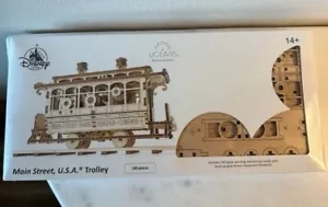 Disney Parks Ugear Mechanical Model Main Street USA Trolley 180 Pcs Wooden Kit - Picture 1 of 11