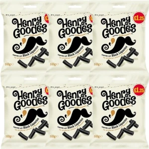 Henry Goodes Superbly Soft Black Liquorice 140g - 4 , 8 & FullBox Packs - Picture 1 of 4