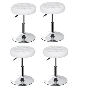 4X Makeup Vanity Stool Adjustable Height Sit Stand Stool 360° Swivel PU Leather - Picture 1 of 21