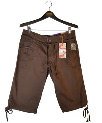 Pantalones Cortos Op Tie Bottom Skimmer Capri Estilo Carga Talla Para Mujer 35, Entrepierna 16 Marrón Foto 1 de 4