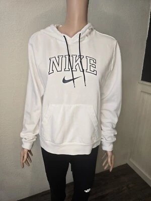 Nike Vrsty Girl’s Navy Logo White Hoodie  Size Large - Image 1 of 4
