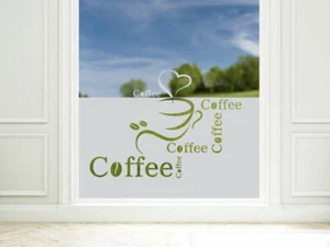 Sichtchutzfolie Küche Kaffee Fensterfolie Küchenfenster Aufkleber Glasdekor - Bild 1 von 8